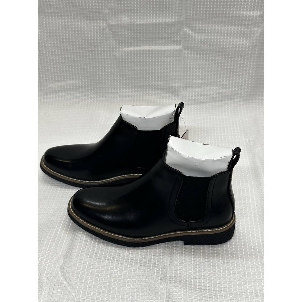 Deer Stags Boot Boys 13 Zane Chelsea Ankle Booties Black Leather Almond Toe